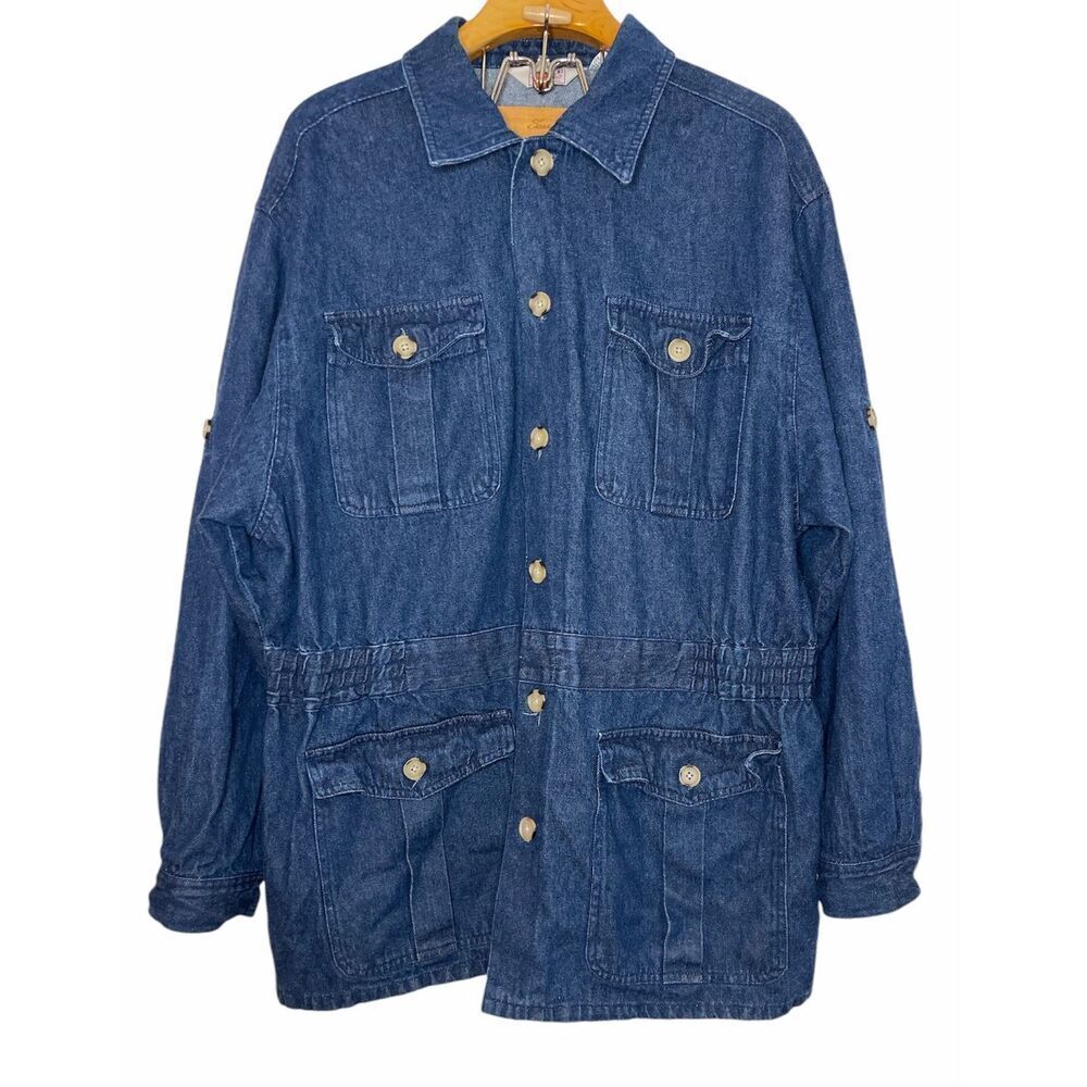 Vintage Duke Haband Oversized Y2K, Old Money Denim Jacket Blue Sz: XL